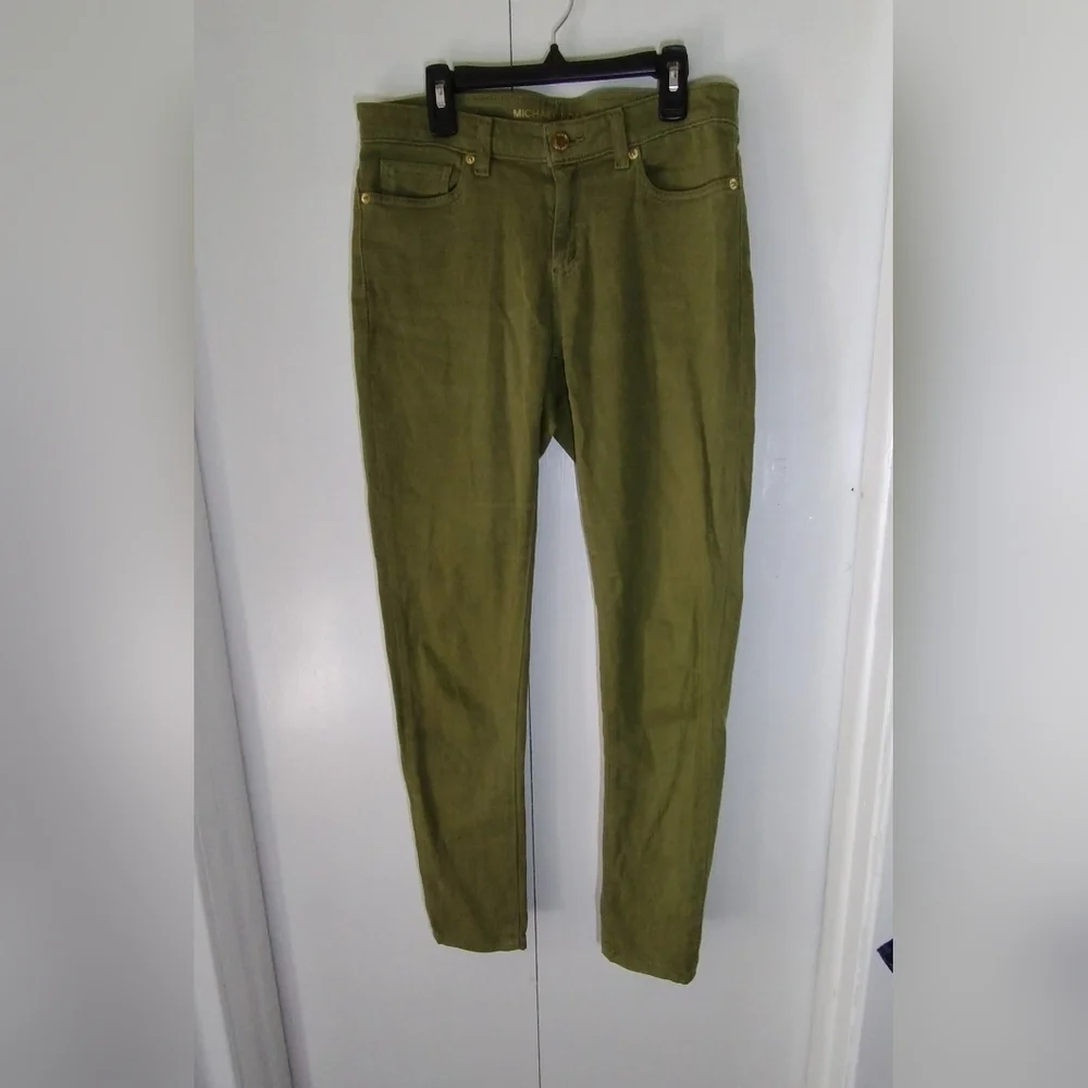 Michael Kors Women's Low Rise Skinny Leg Jeans Green Size(4)